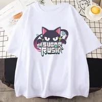 Sugar Rush Blue Archive T-shirts Game Anime Cartoon Graphic Tee-shirt Short Sleeve Cotton Comfortable Shirt Printing Tees Summer
