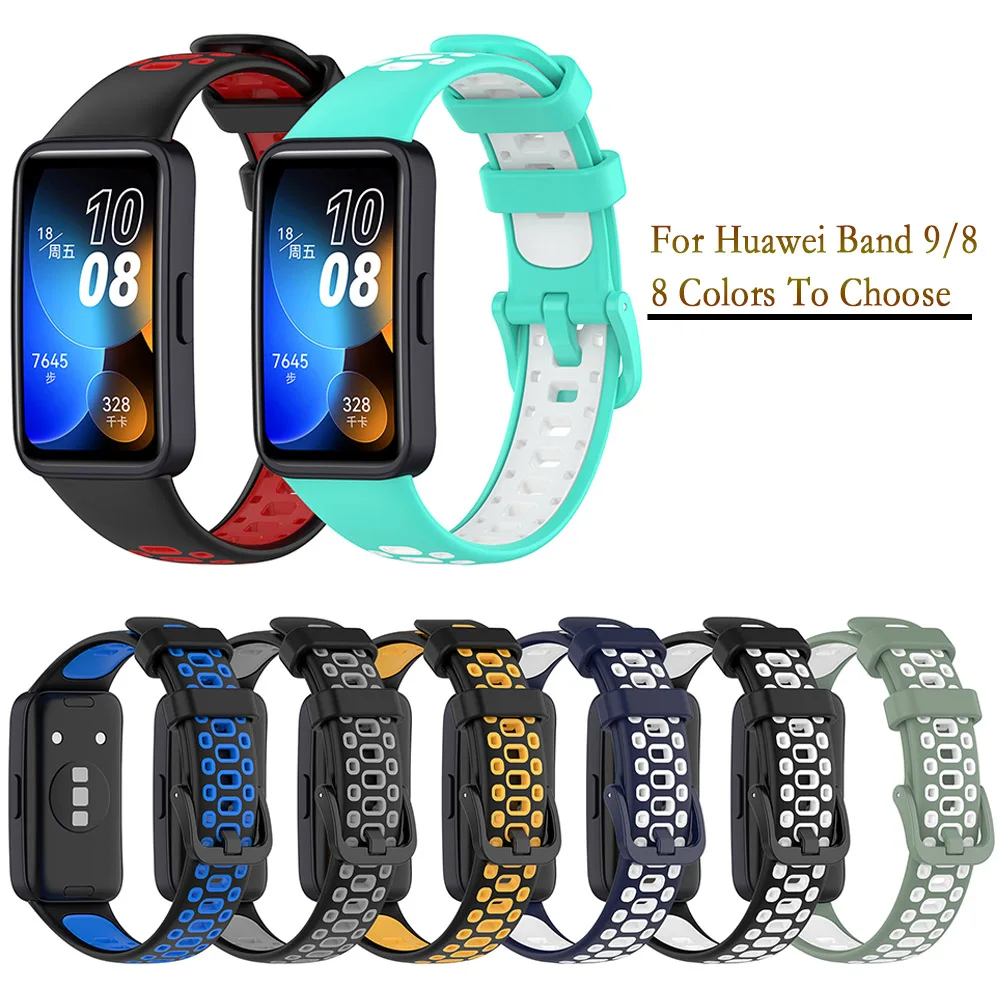 Huawei Watch 9用の交換用ストラップ,Huawei Band 9,2色用の柔らかく耐久性のあるバンド,Huawei Band8用の時計バンド