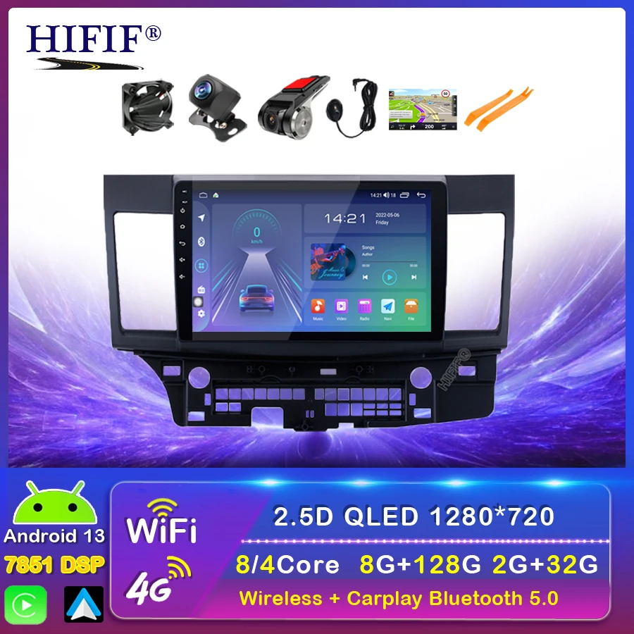 

Android 13 10.1"Car Radio Head Unit GPS Navigation Multimedia Player Carplay For Mitsubishi Lancer-ex 2008 2009 2010 2011-2015