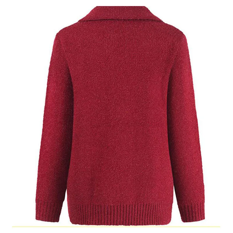 Maglione da donna anziana di mezza età aggiungi giacca Cardigan in maglia di velluto 2024 nuovo autunno inverno cappotto Casual allentato capispalla