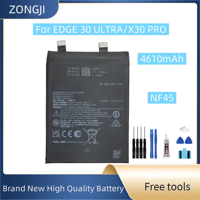 

New Battery 4610mAh NF45 For EDGE 30 ULTRA/X30 PRO Mobile Phone Battery+Free Tools