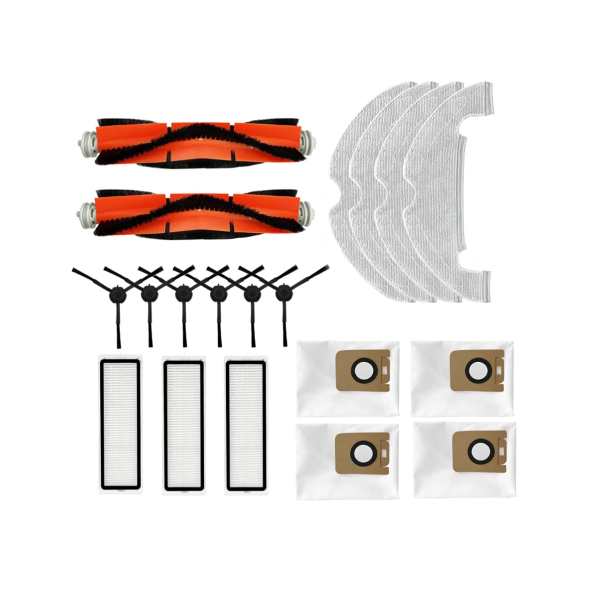 Brosse Principale et Latérale de Remplacement, Filtre Hepa, Sac à Poussière pour Aspirateur Robot Bot L10 Plus, Z10 Pro, D10 PLUS