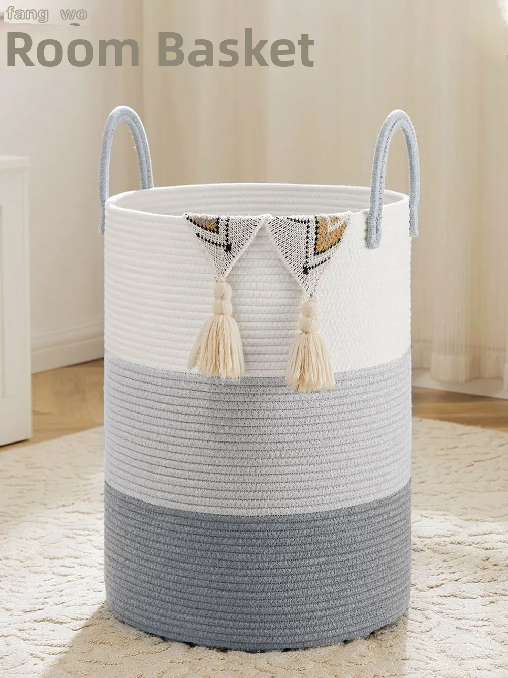 

Высокоэстетичная хлопковая веревка, тканая корзина для хранения одежды, одеяло, корзина для хранения игрушек, корзина для белья для спальни
