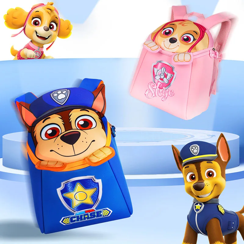 100% Original Paw Patrol Cartoon Children Back packs Boys Girls Chase Skye Kids Boys Bag Dolls  Plush Toy Birthday Gift