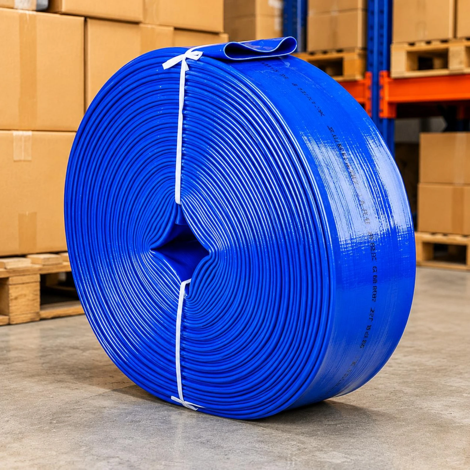 Flat Hose Woven-Looking Lay-Flat Hose Yard Watering Coiled Roll Garden Supply Tied view 2