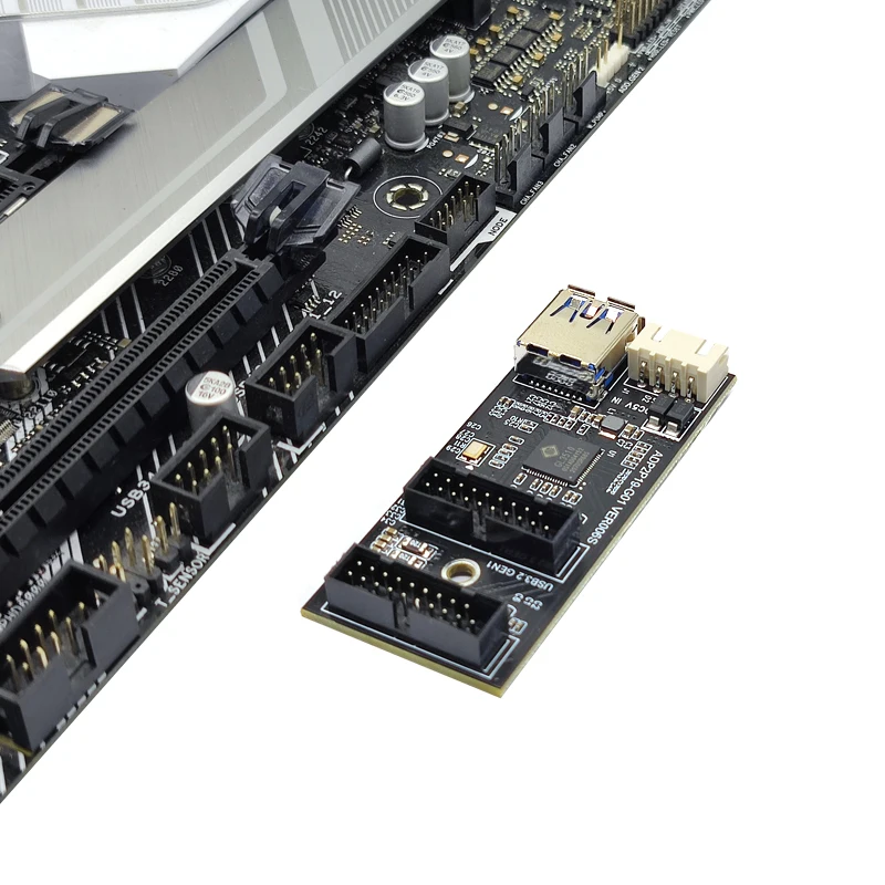 Header 19pin Ke Dual 19Pin Motherboard Splitter USB 3.0 Hub USB Adapter Conector USB 19Pin Konektor 6Gbps Riser Kabel Ekstensi