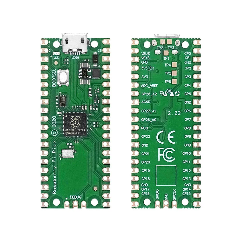 Placa Microcontroladora RP2040 Raspberry Pi Pico W con Wireless 2.4GHz Dual-Core Cortex M0+ para Proyectos Integrados y DIY