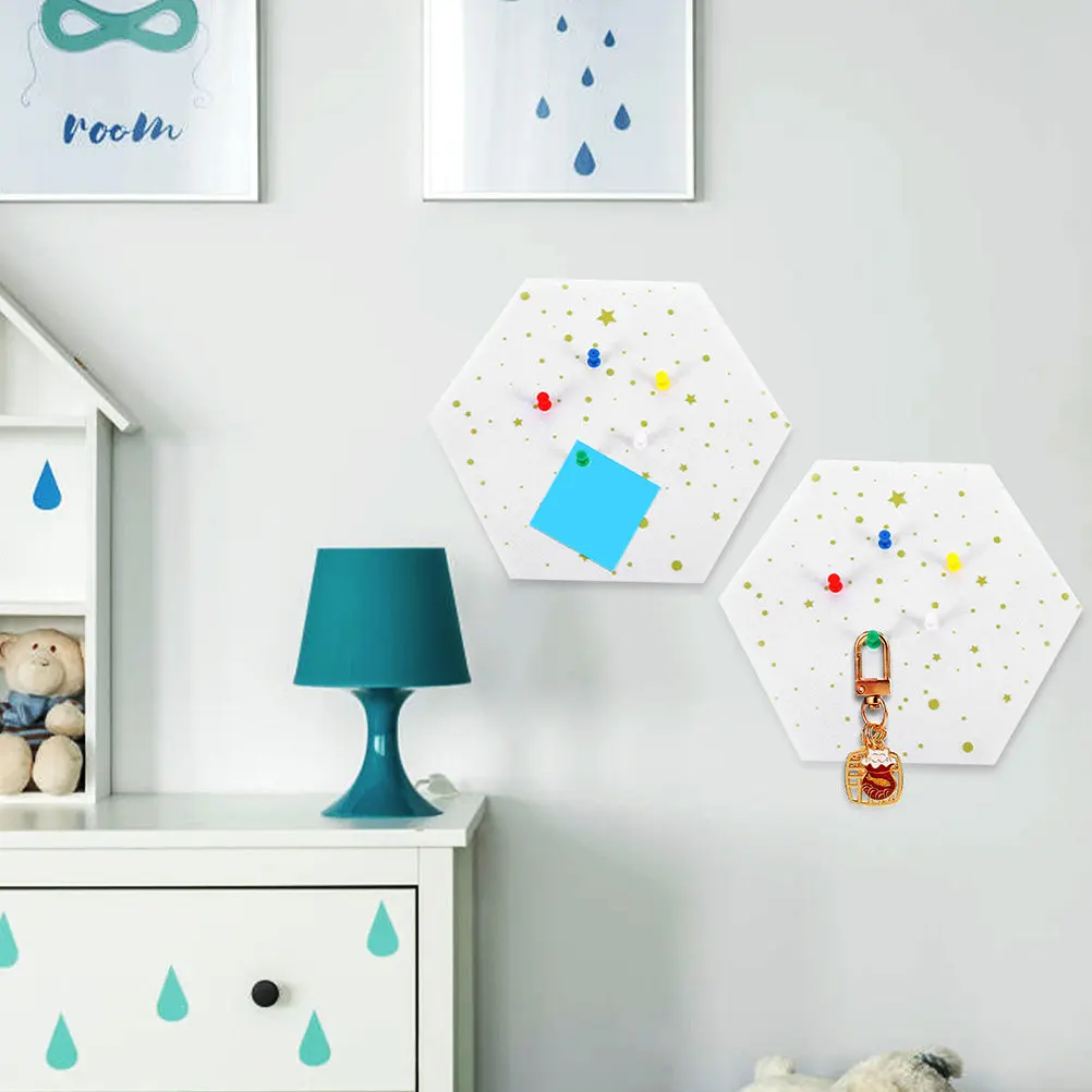 Premium Felt Sky Hexagon Wall Board Easy Install Photo Message Board Background Decor Simple Elegant Home Decoration Felt