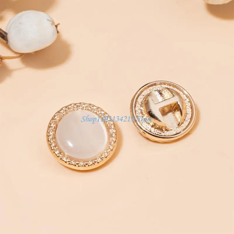 N5KC 10Pcs High Glossy Alloy Buttons Clothing Buttons For Costume Jackets Dress Craft
