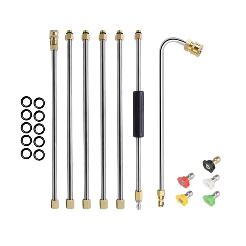 High Pressure Washer Extension Rod 1/4 Inch Connection Nozzles for Roof Gutter Cleaning Tools Connecting Rod ar cleaning