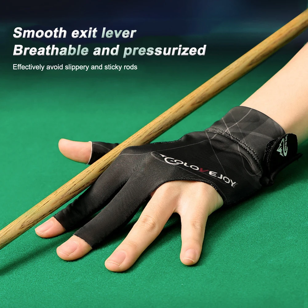 Billiards Gloves Portable Snooker Pool Gloves Open Left/Right Three Fingers Glove Lightweight Durable Sports Training Equipment