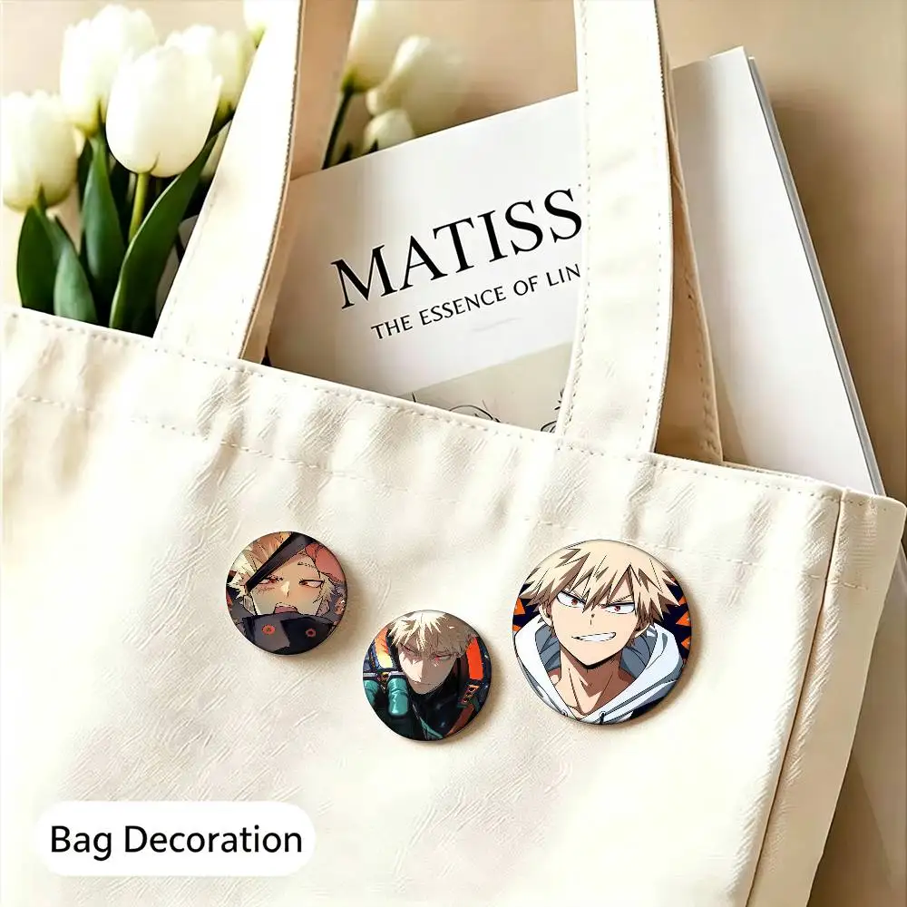 Katsuki Bakugo My Hero Academia 25mm 32mm 44mm 58mm Anime Badges Brooches DIY Pins Decorations Birthday Gifts
