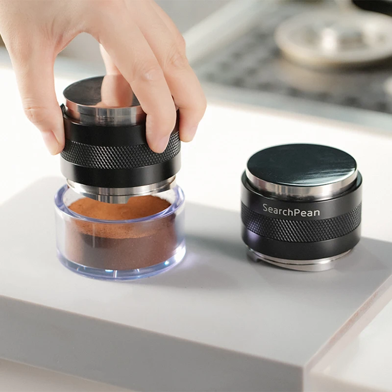 Distribuidor e Compactador de Café SearchPean 51/58mm, Nivelador de Café de Cabeça Dupla, Profundidade Ajustável - Compactadores de Espresso em 3 Ângulos e Planos