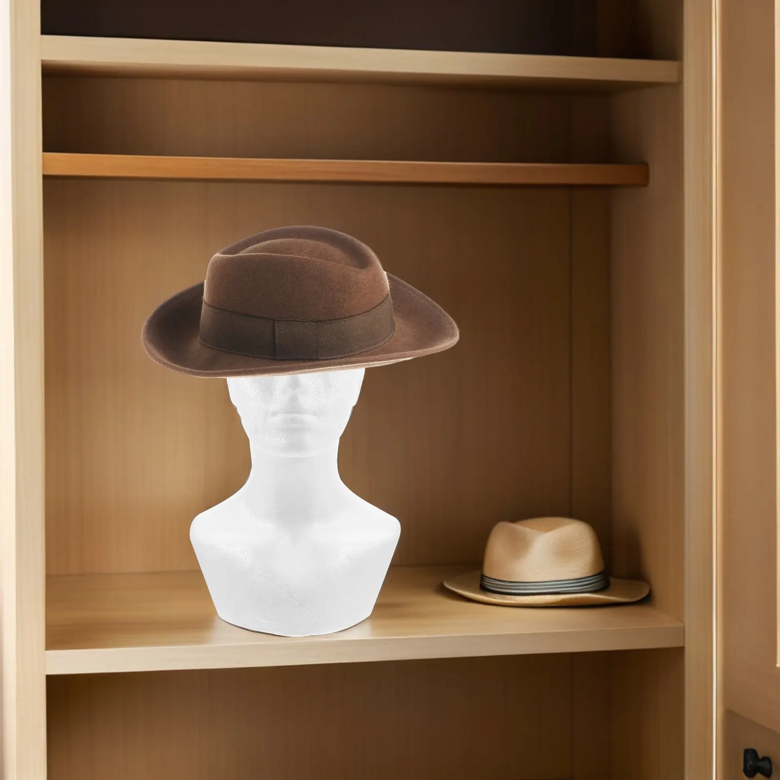 Bald Foam Mannequin Head Male Lightweight Stable Holder Hat Stand Cap Holder for Window Display Photography Education