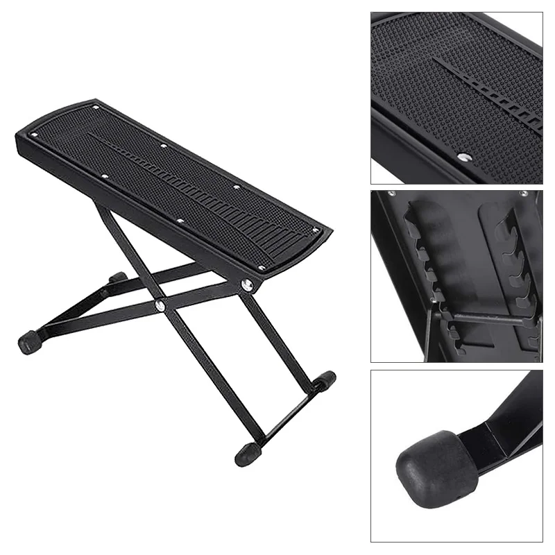 6 Levels Adjustable Guitar Foot Rest Foldable Thickened Height Riser Foot Stool For Folk Guitar Performance Cross-border Supply