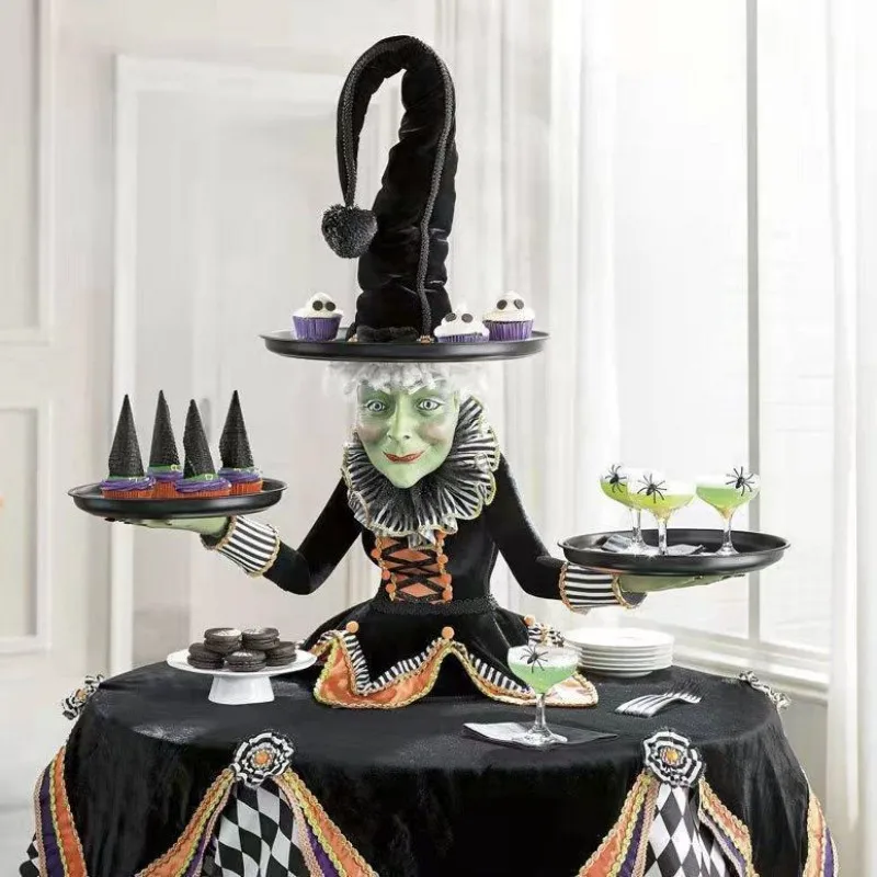 Horror Role Tabletop Resin Decoration Cosplay Witch Magic Cupcake Display Stand Halloween Party Statue Tray Ornament