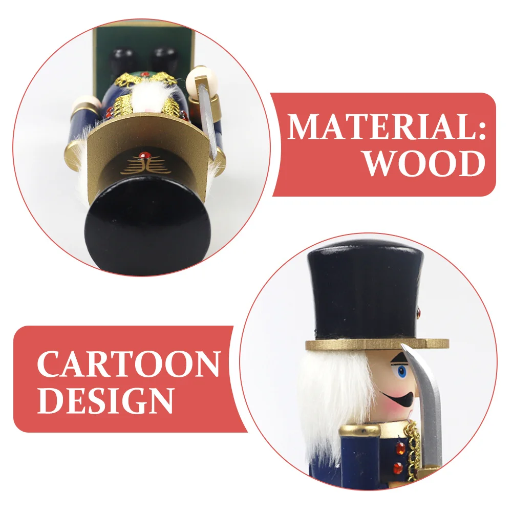 

Wooden Nutcracker Decor Sturdy Craftsmanship Living Room Bedroom Desktop Ornament Christmas Tabletop Decoration Unique