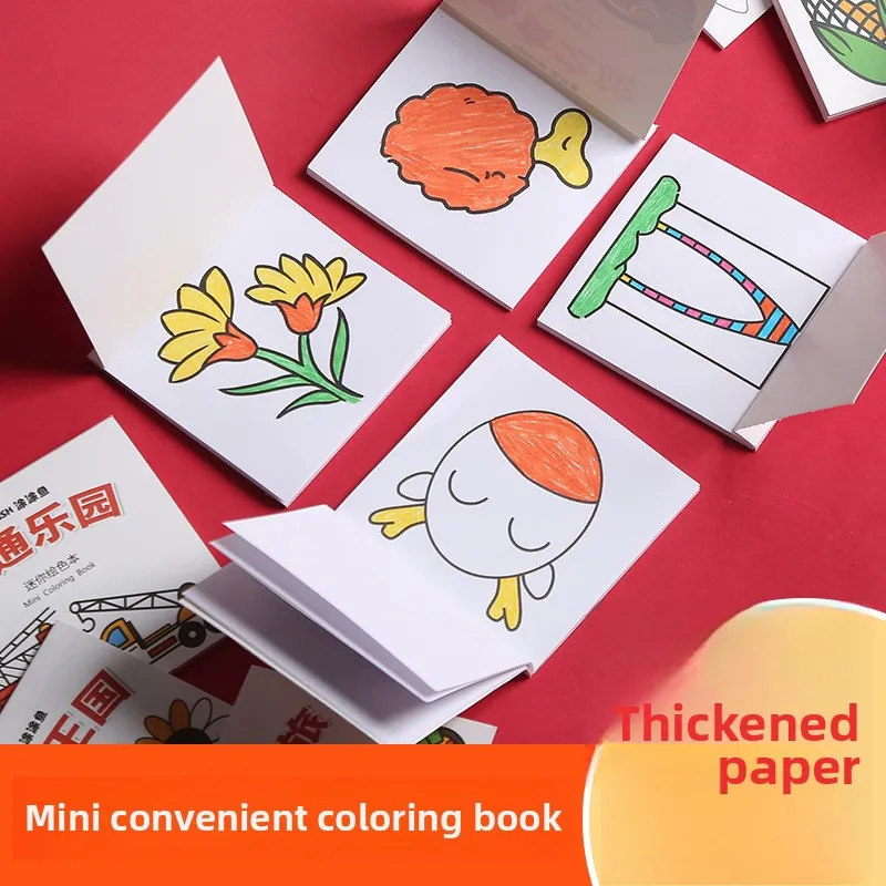 Mini Coloring Book Art Student Coloring Book Children's Picture Book Doodle Book Painting Book Cute Cartoon Picture Book