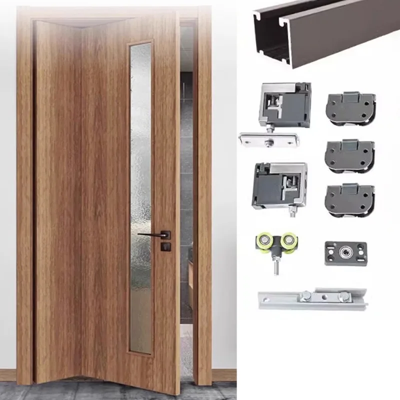 3/7 inch double folding accessories double folding sliding door hardware kit furniture accessories sliding system