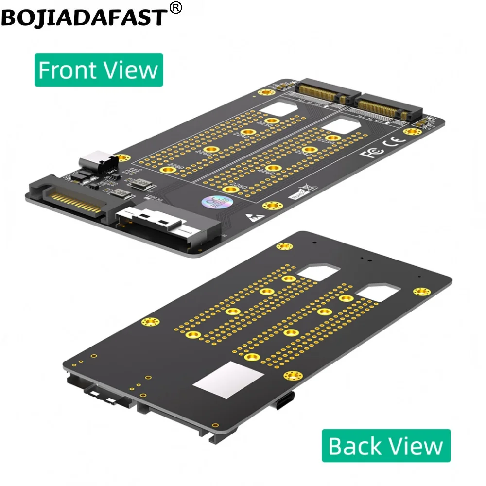 Slimline SFF-8654 8i Connector To Dual NGFF M.2 Key-M 2280 M2 NVME SSD Adapter Card (Motherboard Must Support PCI-E Bifurcation)