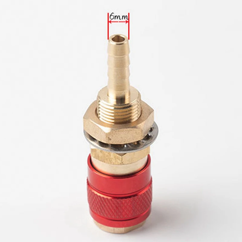 Hot 2 ชิ้นระบายความร้อนด้วยน้ําแก๊สน้ําอะแดปเตอร์ Quick Connector สําหรับ MIG TIG เชื่อมไฟฉายปลั๊ก, สีฟ้า + สีแดง