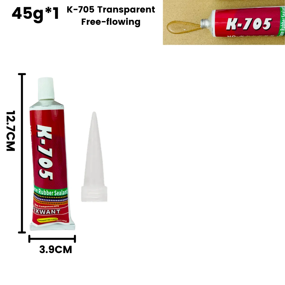 Silikon-Industrieklebstoff 45 g K-703 704 705 706 RTV Silikonkautschuk Schwarz Weiß Transparenter Dichtungskleber für elektronische Komponenten