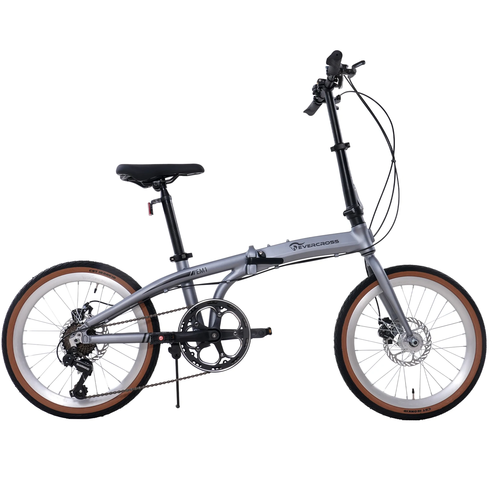 EVERCROSS TECH 20-Zoll-Klapprad – 7 Gänge – Rahmen aus ultraleichtem Aluminium – Scheibenbremse – EM1