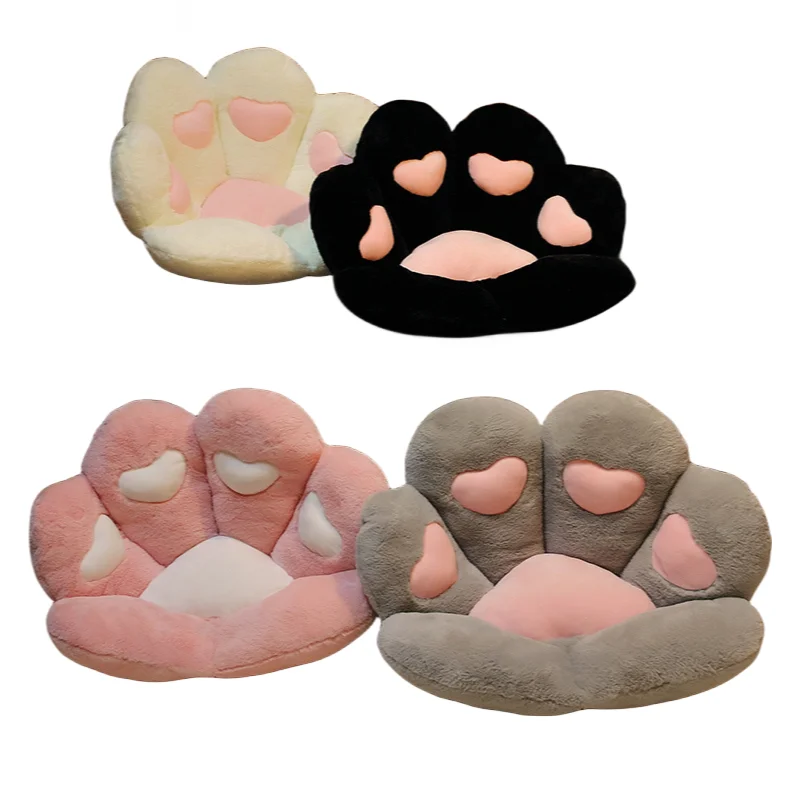 

2 Sizes Kawaii Plush Bear Paw Mat Cute Animal Bear Cat Foot Pillow Heart Plush Cushion Stuffed Soft Toys for Home Decor Gifts