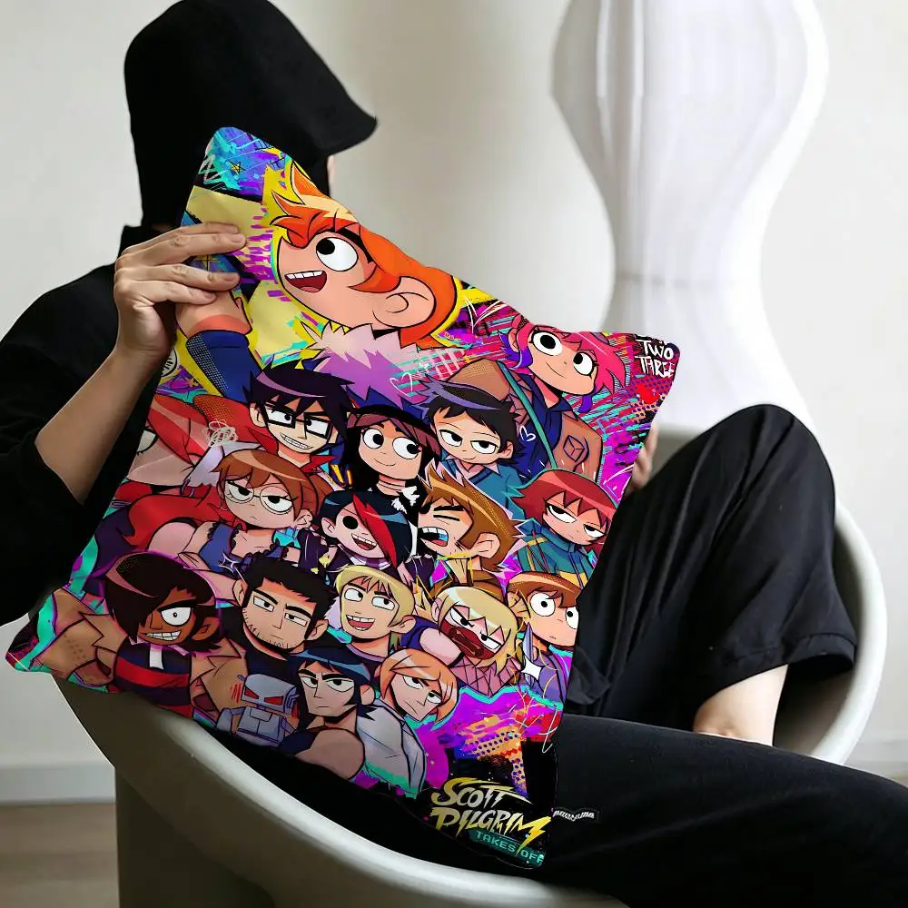 S-Scott Pilgrim vs the World  Personalized picture text home decorative pillows Household Gifts 45x45cm