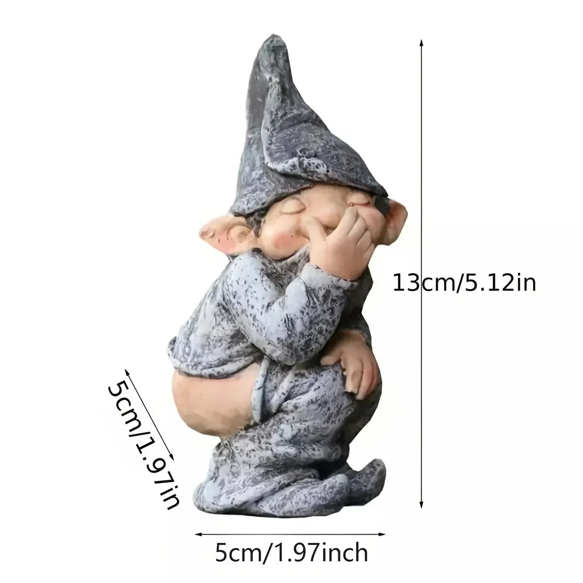 Garden Decoration Naughty Gnome Elf Squatting Statue for Lawn Ornaments Indoor Outdoor Decorations Polyresin Gnome Funny Gnome