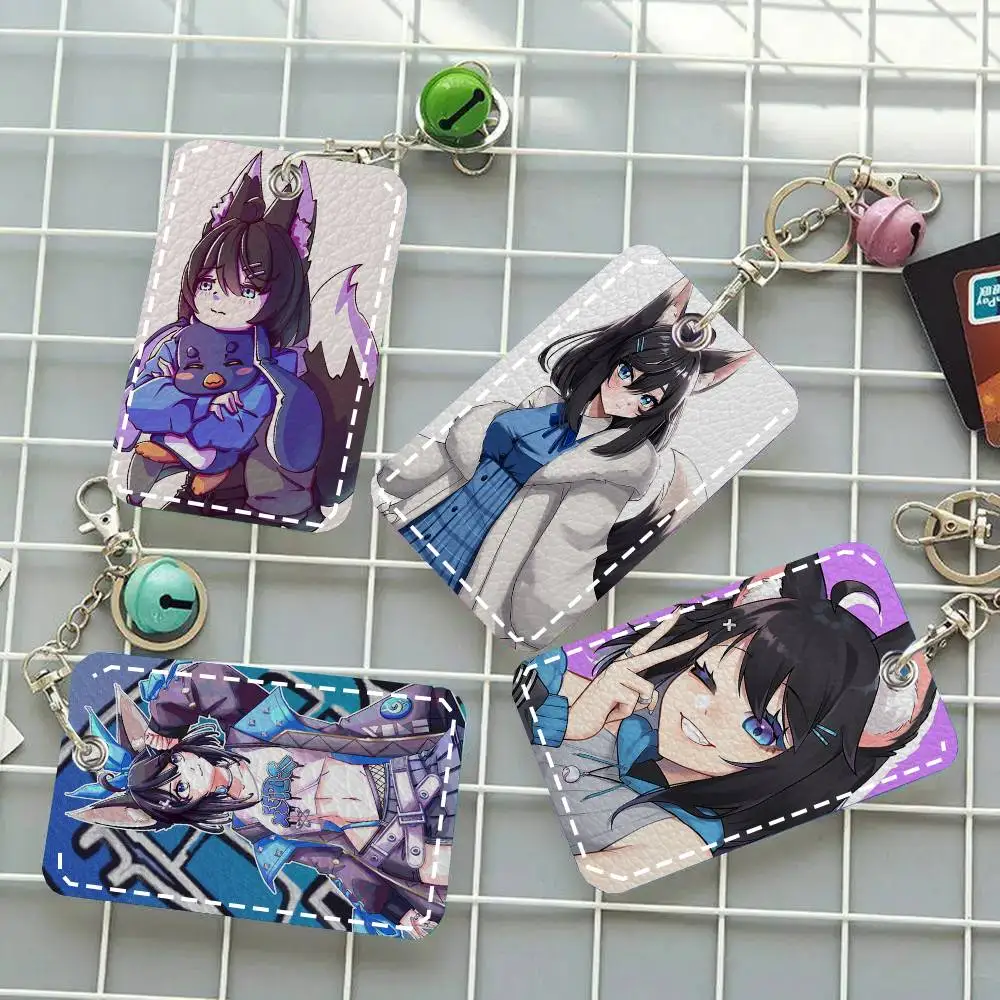 Eeiris Z-zuro Vtuber Anime Card Case Keychain Access Card Bag Key Tag Ring Leather Card Holder Key Ring Access