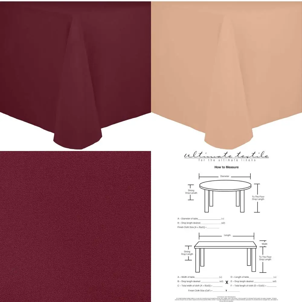 

Stain and Wrinkle Resistant Cotton-Feel Oval Tablecloth - 60 x 84 inches for Dining Tables, Suitable for Machine Washing