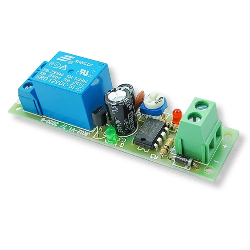 Time Delay Relay Module 5V 12V 24V Monostable Trigger Adjustable 10s-200s Delay Timer Switch for Circuit Control Automation DIY