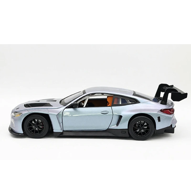 Novo 1:24 bmw m4 gt3 supercar liga modelo de carro som e luz brinquedo das crianças colecionáveis presente aniversário