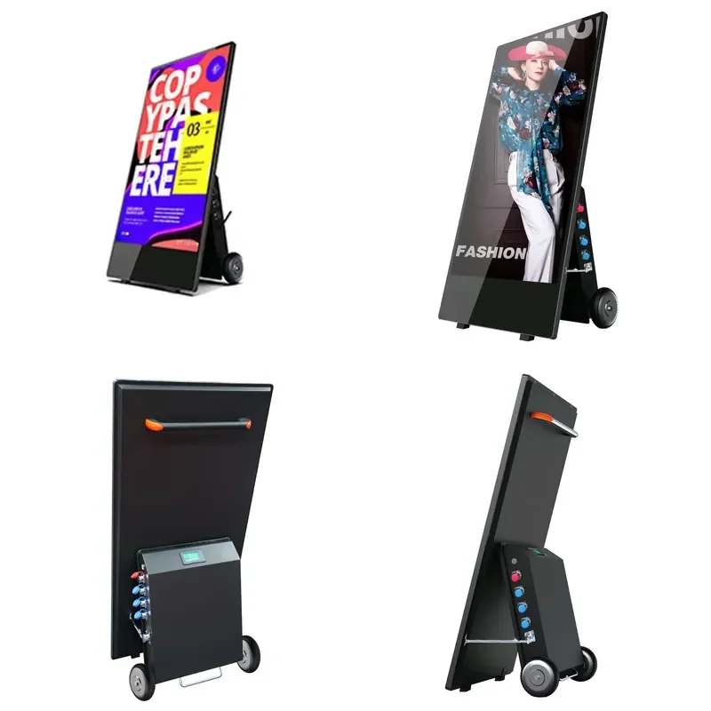 for Built-in Battery 43 Inch Digital Screen Outdoor Signage Advertising Player Waterproof Mobile Advertising Machine Portable