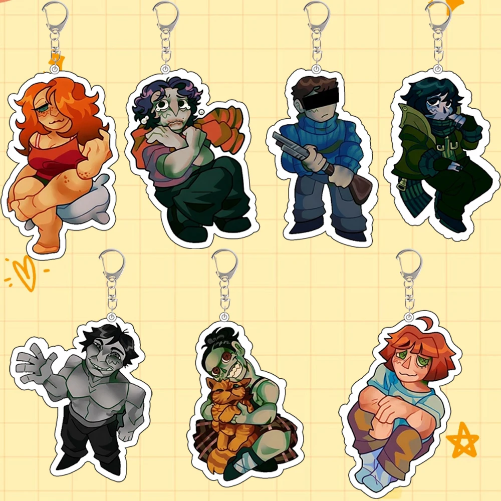 

For Game Coldguy Cashiergirl Bargvy Sedvctive Woman Cat Lady Acrylic Keychain Backpack Accessories Cartoon Cute Festival Gift