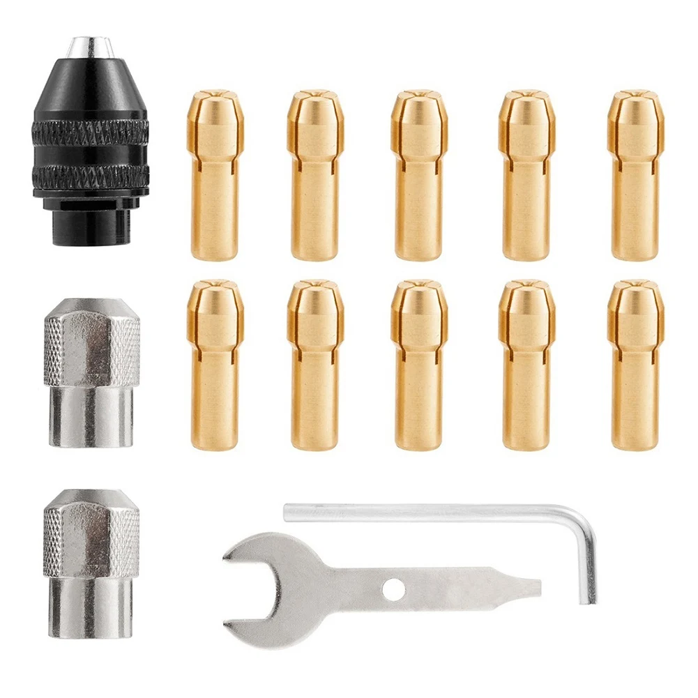 0.8-3.2mm Collet Set Drill Chuck Collet Set 3-jaw Chuck Alloy Steel Collet Nut M8x0.75mm Drill Chuck Increased Efficiency