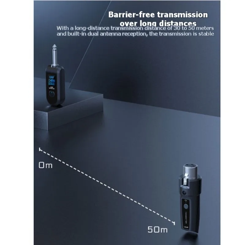 

Беспроводная система A61P UHF XLR: Комплект передатчика и приемника для динамического микрофона, гитары, аудиомикшера, PA-системы