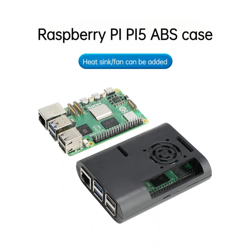 Raspberry Pi 5 ABS Protective Case Compatible with 3007 Fan Heatsink