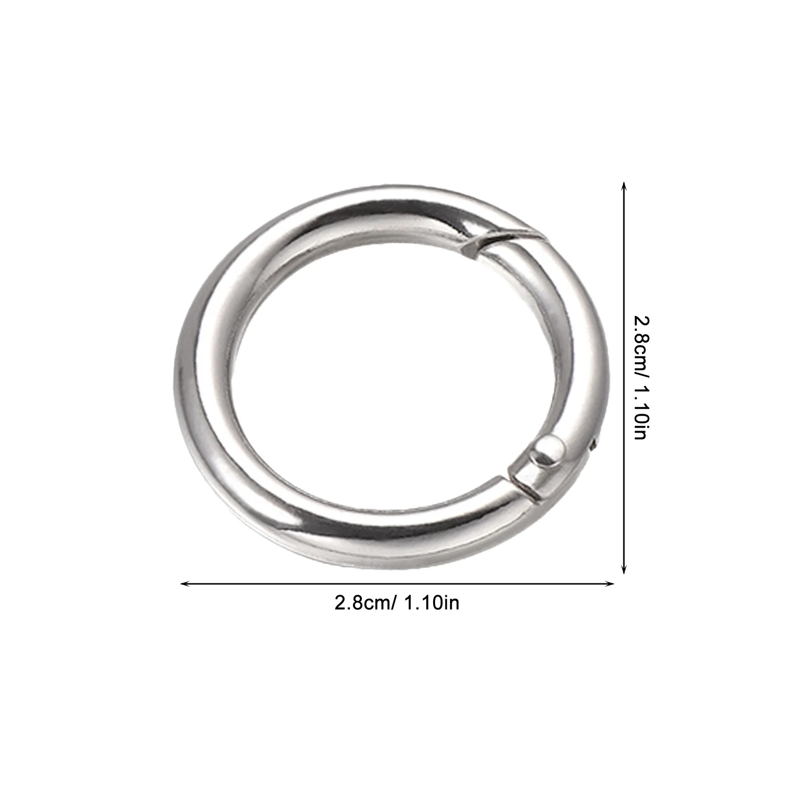 15pcs Zinc Alloy Key Rings Open Jump Split Rings Polished Spring Clips For Diy Jewelry Making Crafts Bag Accessories Round Snap