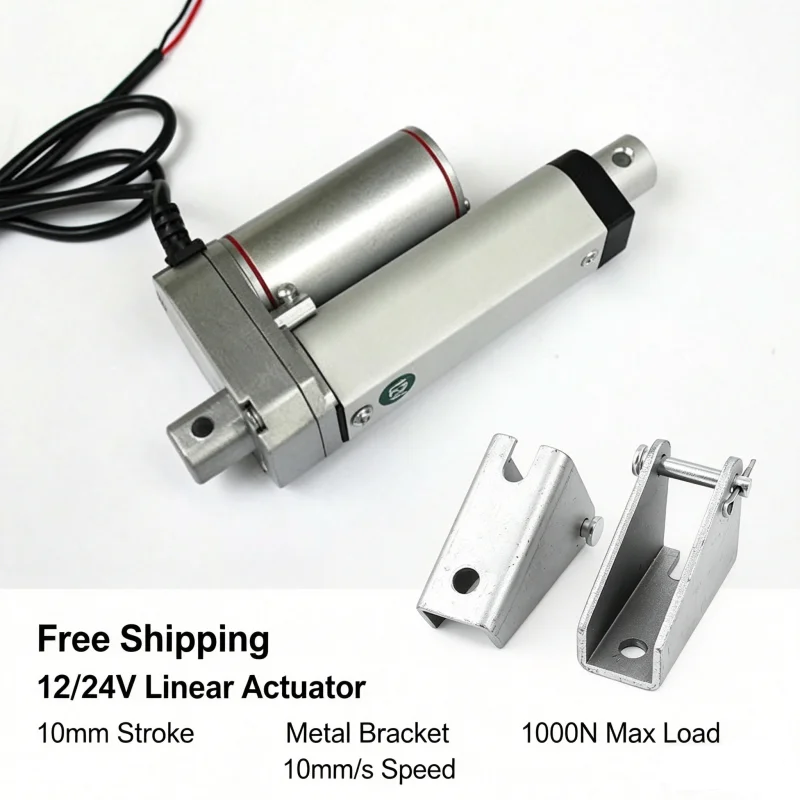 With Unit Metal Bracket 10mm Stroke 12V Linear Actuator 1000N Max Load Capacity And 10mm/s Speed Linear Actuator