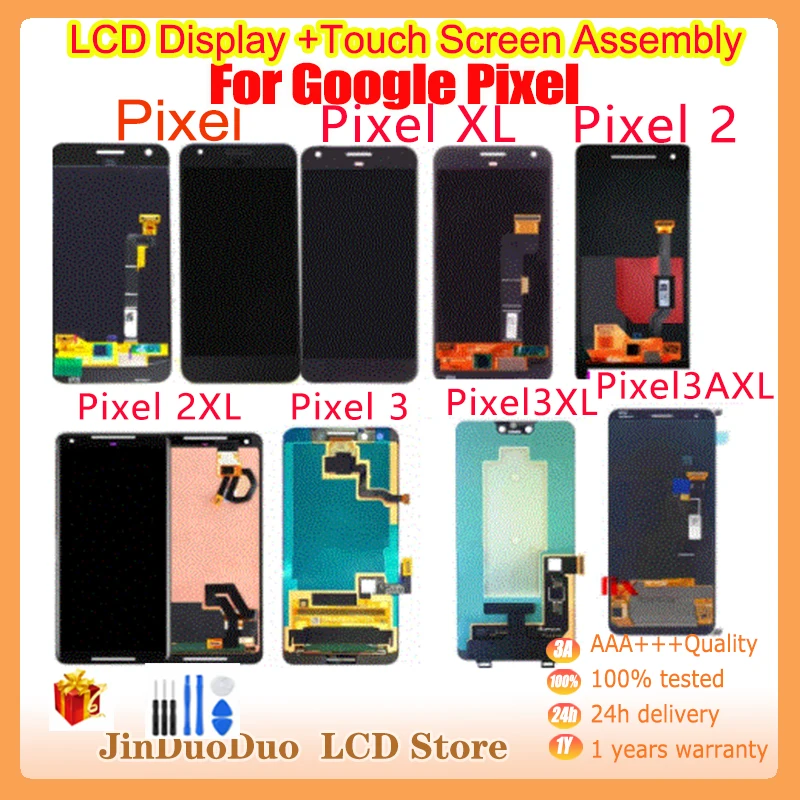 For Google Pixel 2 3 3A XL LCD Display Touch Screen Digitizer Assembly Replacement For Google Pixel 4 4XL 5A 6A 6Pro 7A 7Pro LCD