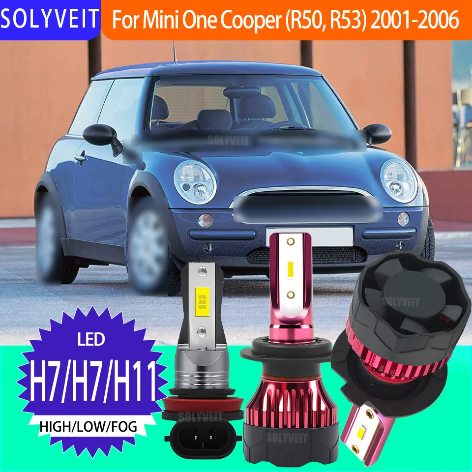 

Improved Nighttime Visibility LED Headlight Foglamp HI-LO-FOG Bulb For Mini One Cooper (R50, R53) 2001 2002 2003 2004 2005 2006