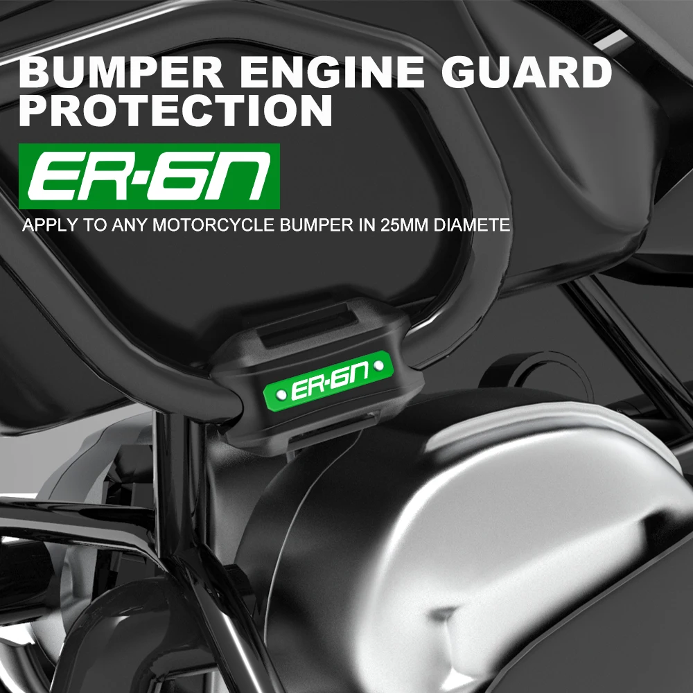 

For KAWASAKI ER6N ER-6N 2009 2010 - 2015 2016 2017 Motorcycle 25mm Crash Bar Bumper Engine Guard Protection Decorative Block