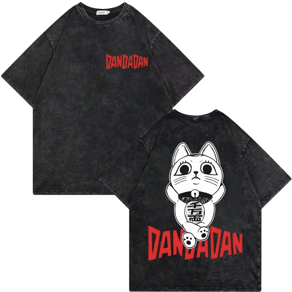 

Футболка Dandadan в японском аниме-стиле, винтажная, с эффектом потертости, для мужчин и женщин, высококачественная, модная, летняя, повседневная, хлопковая, с коротким рукавом