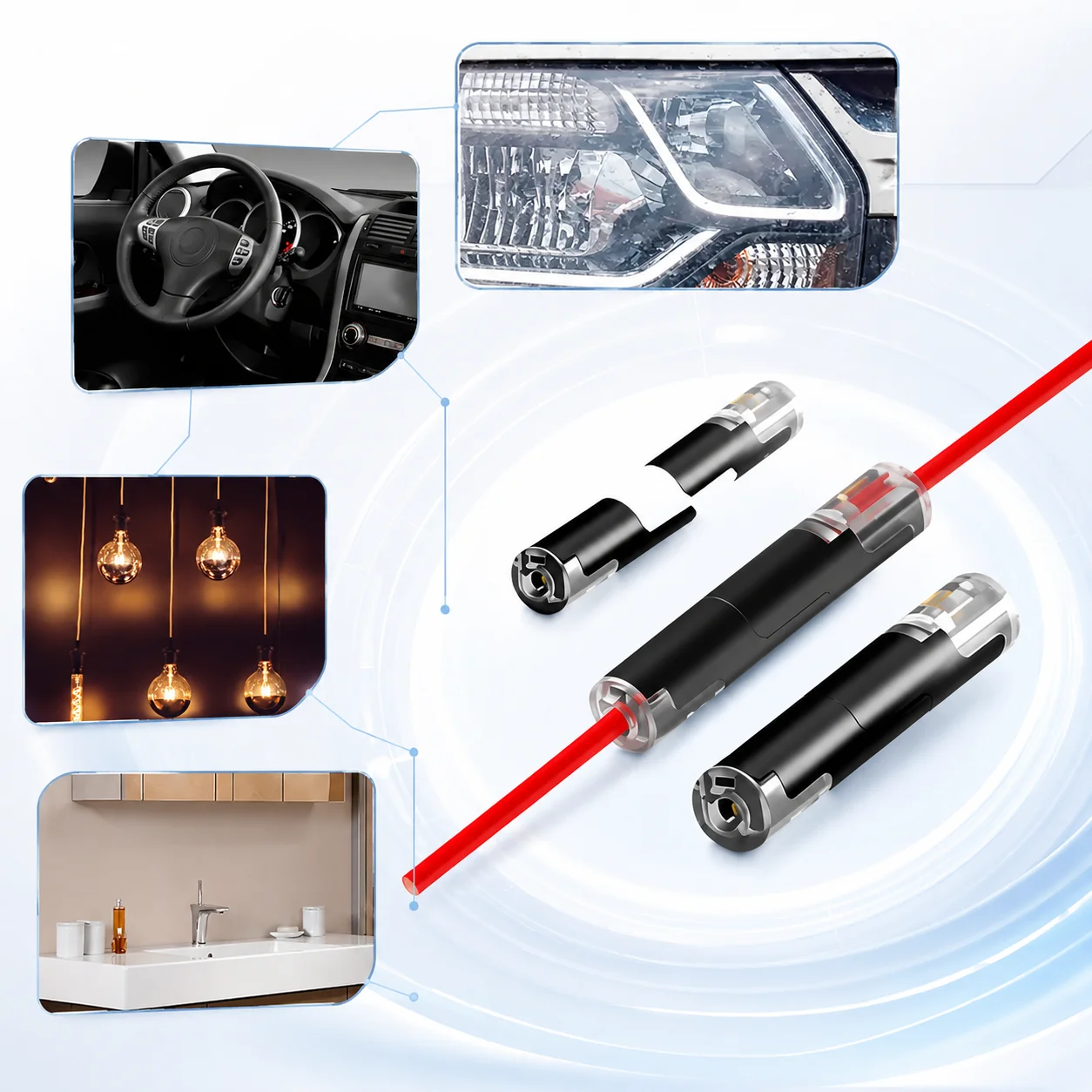 20/30/50 Stück 1-Pin Schnellverbinder ohne Abisolierung mit Verriegelungsschnalle für LED, Automobil- und Heimbeleuchtung 18-22AWG – Detail 6
