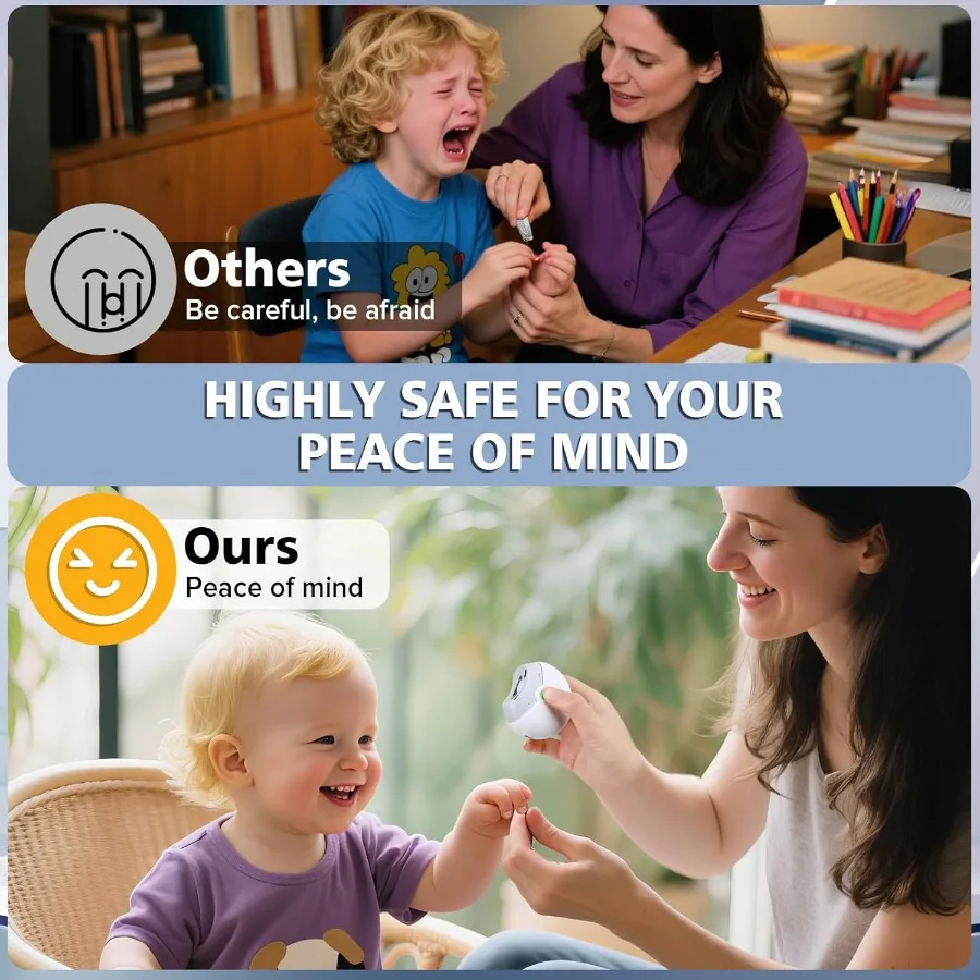 Elektryczny pilnik do paznokci Pro 2.0 z potrójną zabezpieczeniową technologią 2w1, automatyczny trymer do paznokci, cichy, z podczerwienią, ochroną przed przebiciem, ładowalny.