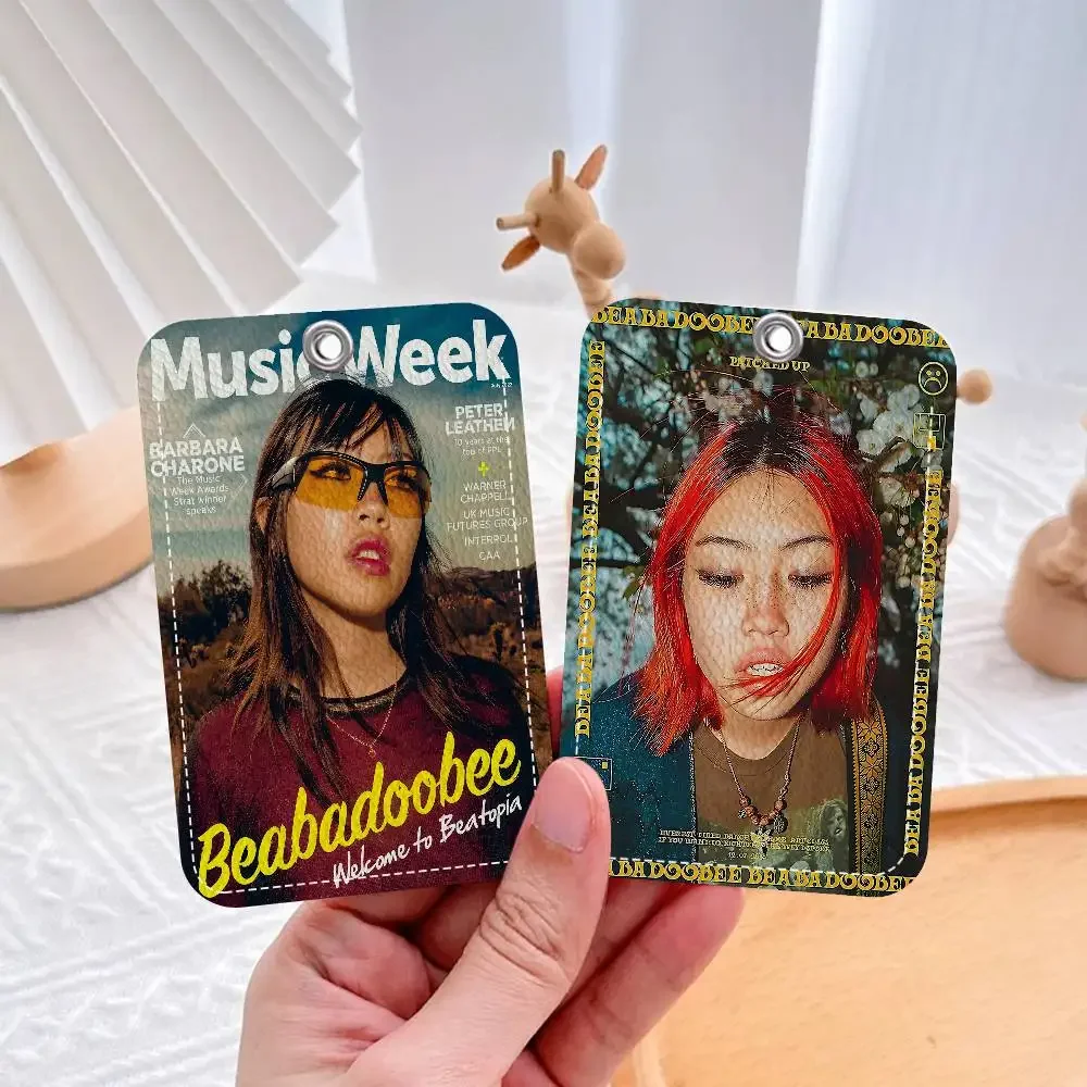 سلسلة مفاتيح Singer B-Beabadoobee مع حامل بطاقة الوصول، وجبة بطاقة الهوية وبطاقة البنك، حافظة واقية للأمن