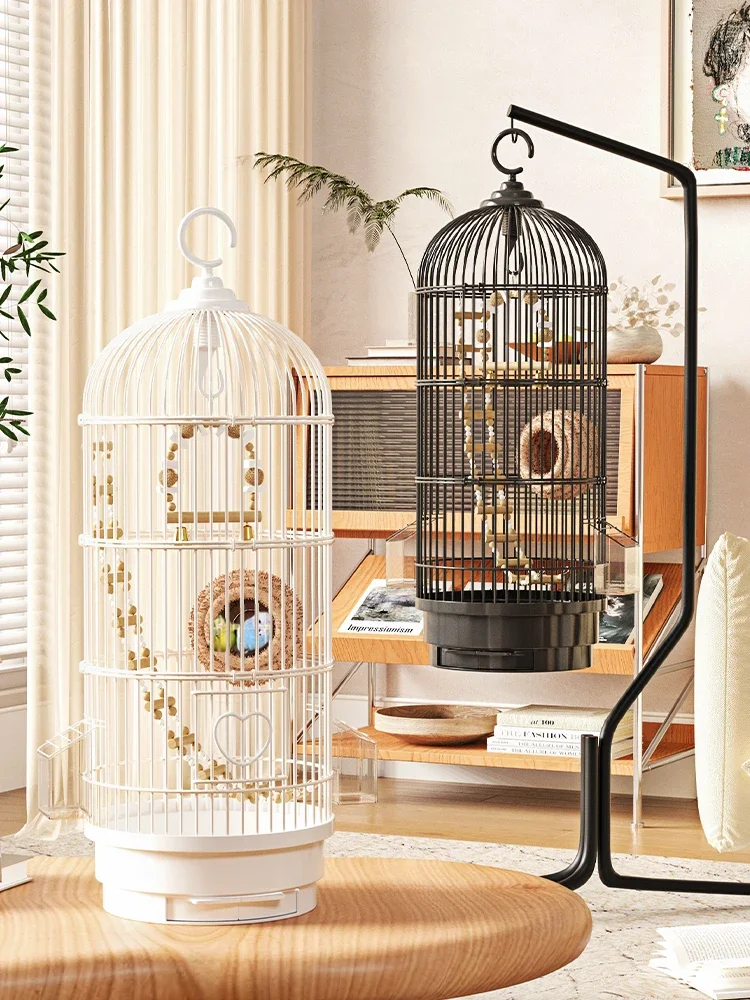 

Parrot Bird Cage Home Tiger Skin Xuanfeng Peony Big Brother Pearl Splash-Proof Special Luxury Villa out Cage Breeding