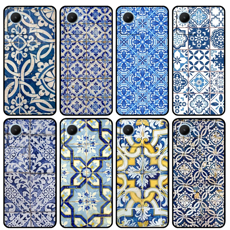 Portuguese Tiles Case For Realme C25s C21Y C25Y C11 C15 C30 C35 10 8 9 Pro Plus 8i 9i GT Neo 2 3 T Master